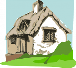 Cottage clipart thatched - Pencil and in color cottage clipart thatched