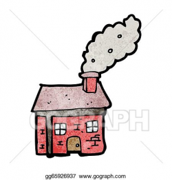 EPS Vector - Cartoon cottage with smoking chimney. Stock ...