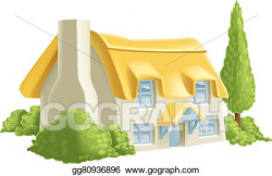Clip Art Vector - Pretty country cottage. Stock EPS ...