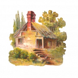 Cottage clipart country cottage - Pencil and in color cottage ...
