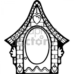 black and white frame cottage clipart. Royalty-free clipart # 406980