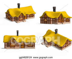 Stock Illustration - Medieval houses - cottage. Clipart ...