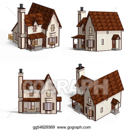 Stock Illustrations - Medieval houses cottage. Stock Clipart ...