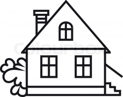 Cottage Clipart Black And White | Free download best Cottage ...
