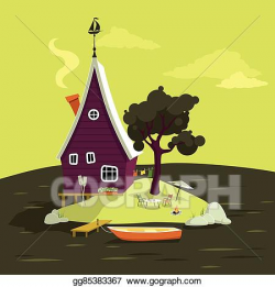 Vector Art - Summer in a cottage. Clipart Drawing gg85383367 ...