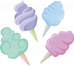 Ice cream Cotton candy Sugar Sweetness - Four colored cotton candy ...