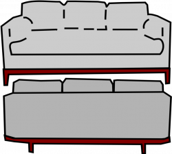 HD Free Gray Front And Back Loveandread - Couch Drawing From ...