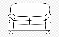 Sofa Clipart Comfy Couch - Black And White Clip Art Sofa ...