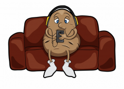 Lazy Clipart Couch Tv Couch Potato Cartoon Png - Clip Art ...