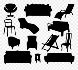 Sofa Clipart Home Furniture - Furniture Black And White Png ...