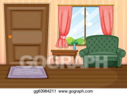 Vector Clipart - Furnitures inside the house. Vector ...