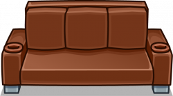 Image - Brown Designer Couch in-game.png | Club Penguin Wiki ...