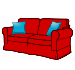 OnlineLabels Clip Art - Sofa - Coloured