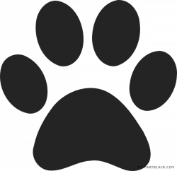 Panther Paw Print Animal free black white clipart images ...