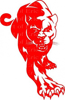 1/2 Sheet - Red Panther Cougar Mascot Birthday - Edible Cake ...