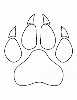Panther paw print pattern. Use the printable outline for crafts ...