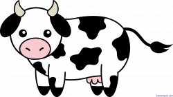 Cow Black White Clip Art - Sweet Clip Art