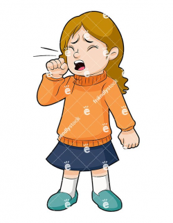 A Little Girl Coughing And Not Feeling Well Who May Have To ...