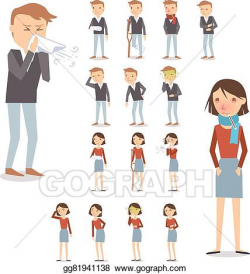 Vector Art - Sick people set. Clipart Drawing gg81941138 ...