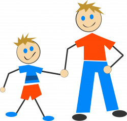 Clipart - Stick Figure And Son