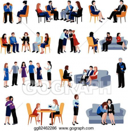 EPS Illustration - Problematic families counseling flat ...