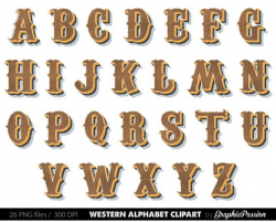 Country Western Digital Alphabet, Steampunk Clip Art ...