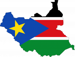 Clipart - South Sudan Flag Map With Stroke
