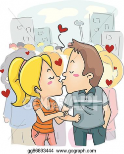Vector Art - Couple public display of affection. EPS clipart ...