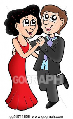 Stock Illustration - Cartoon dancing couple. Clipart Drawing ...