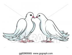 EPS Illustration - Kissing couple of doves. Vector Clipart ...