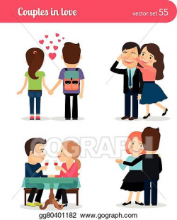 EPS Vector - First date of happy couple. Stock Clipart ...