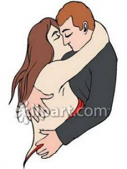 Couple In a Passionate Embrace - Royalty Free Clipart Picture
