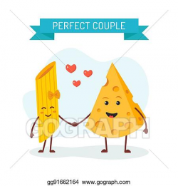 EPS Illustration - Perfect couple cheese and pasta ...