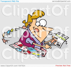 Clipart Woman Clipping Coupons - Royalty Free Vector ...