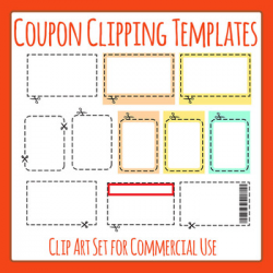 Coupon Clipping Templates Clip Art Set for Commercial Use