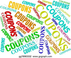 Clip Art - Coupons words means saving money and couponing ...