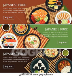 EPS Vector - Japanese food web banner. japanese street food ...
