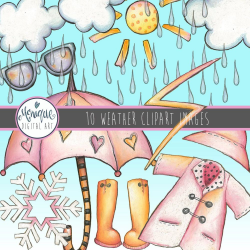 weather clipart hand painted, Printable clip art, planner ...
