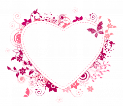 Coração com flores e borboletas | Bordas casamento | Pinterest ...