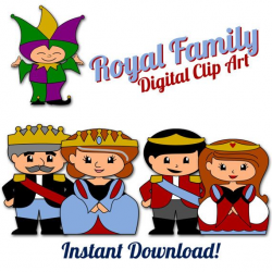 King, Queen, Princess, Prince, and Court Jester Digital ...