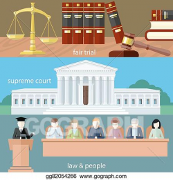 Clip Art Vector - Fair trial. supreme court. law and people ...