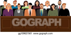 Vector Illustration - Jury in court trial. EPS Clipart ...