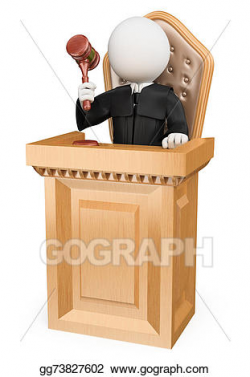Drawings - 3d white people. judge sentencing in court. Stock ...