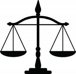 Justice Weighing scale Law Clip art - Black flat balance silhouette ...