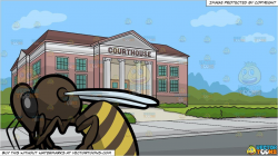 clipart #cartoon An Observant Bee and The Exterior Of A ...