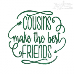 Cousins Best Friends Embroidery Design | Word Art Embroidery ...