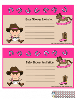 Free Printable Cowboy, Cowgirl Baby Shower Invitations