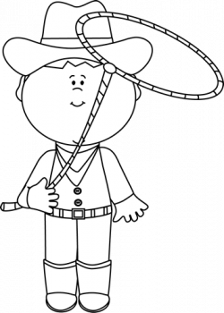 western black and white clip art | Black and White Cowboy ...