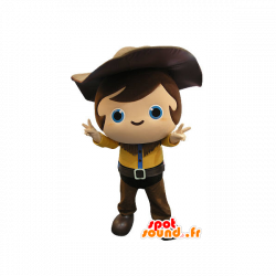 Purchase Mascot child cowboy outfit with a yellow and brown in ...