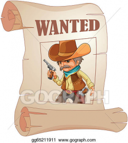 Vector Illustration - A paper with a print of a wanted ...